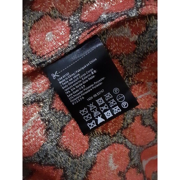 Maison Scotch Marie's must have silk leopard print 2 loose fit blouse Red gold - Picture 8 of 11